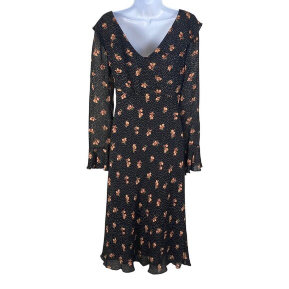 90s Y2K Moda Intl Babydoll Dress | Black Rose | USA | Fairy Grunge Whimsigoth - Picture 2 of 15